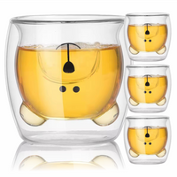 Thermal glasses with double wall for coffee and tea BEAR 4 x 250ml SET