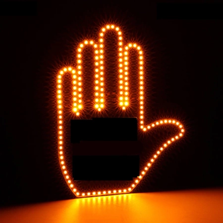 LED lampa do auta, gesta rukou, znak prostředníčku, s dálkovým ovládáním