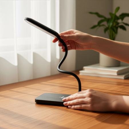 LED DESK LAMP SCHOOL LAMP TOUCH FOR READING WORK NIGHT LIGHT - BLACK