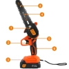 Cordless Chainsaw Saw 6" 2x Battery 24V 2x Chain 6"