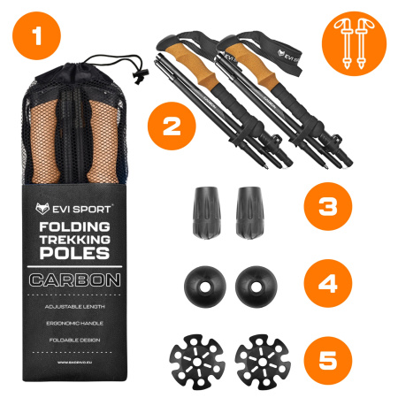 TREKINGOVÉ HOLE Chůze NORDIC WALKING HOLE CARBON Uhlíkové Vlákno | KARBONOVÉ