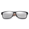 Polarised sunglasses NERDY wood UV400 set XXL with case - silver mirrors