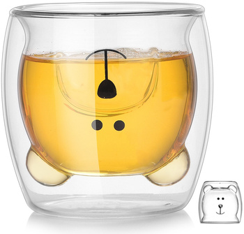 Thermal bear glass creative mug double glass