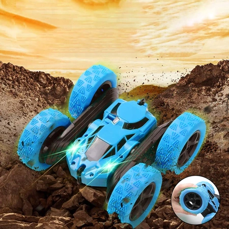 Zdalnie sterowany samochód EVI STUNT RC autko, auto akrobata - niebieski