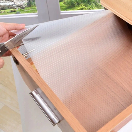 Ochranná podložka pro zásuvky skříní protiskluzová XL 150x50 cm - bezbarvá