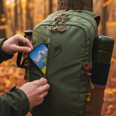 TOURIST TREKKING MOUNTAIN BACKPACK 25L MEN'S WOMEN'S STRONG FOR MOUNTAINS GREEN