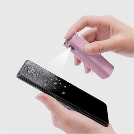 Zestaw czyszczący do telefonu przenośny czyścik do ekranów zestaw 2w1 róż