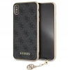 Etui GUESS CHARMS 4G z zawieszką do iPhone XS MAX - szare