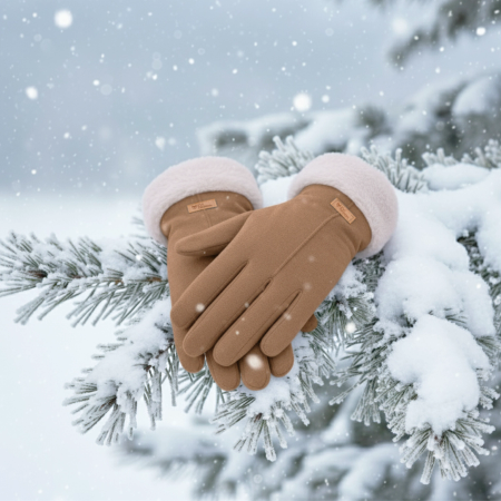 WOMEN’S WINTER TOUCHSCREEN GLOVES WARM INSULATED FOR PHONE BEIGE ELEGANT
