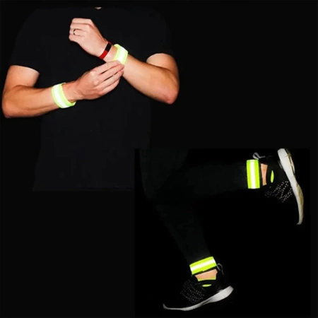 REFLECTIVE BAND Adjustable REFLECTOR for Running on Arm or Leg - 2 pieces