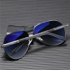 Polarised sunglasses AVIATOR Pilots UV400 set XXL with case - mirror blue