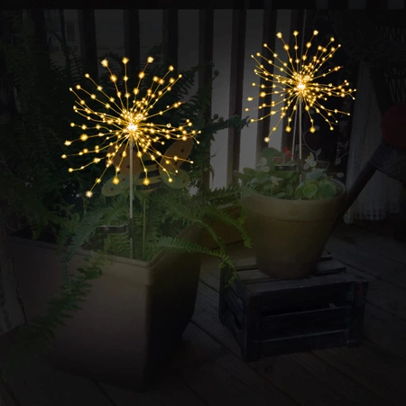 Outdoor garden solar LED fireworks dandelion lamp FIREWORKS 90 LED - set of 10 pieces