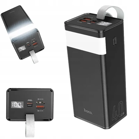 Power Bank 40000MAH 22,5W PD Power Delivery 2x USB 1x USB-C powerbank z latarką