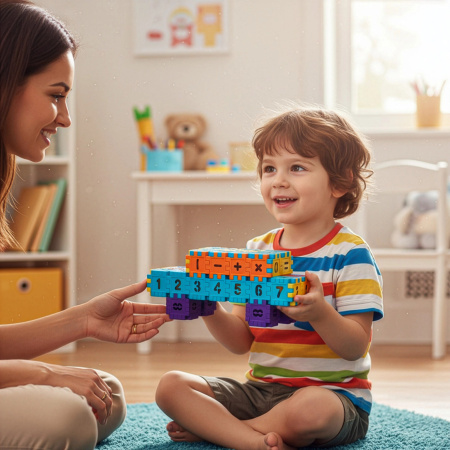 KLOCKI KONSTRUKCYJNE WAFLE EDUKACYJNE BUDOWLANE PUZZLE ZESTAW KLOCKÓW - 300