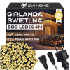 LAMPKI ZEWNĘTRZNE 500 LED SOPLE 24m GIRLANDA Świąteczna Kurtyna Świetlna ciepłe