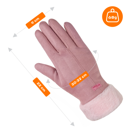 WOMEN’S WINTER TOUCHSCREEN GLOVES WARM INSULATED FOR PHONE PINK ELEGANT
