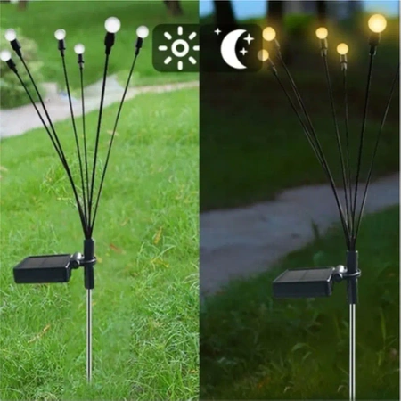 Lampa solarna wbijana zewnętrzna ogrodowa 10 LED ŚWIETLIK XL - zestaw 2 szt