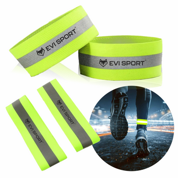 REFLECTIVE BAND Adjustable REFLECTOR for Running on Arm or Leg - 2 pieces