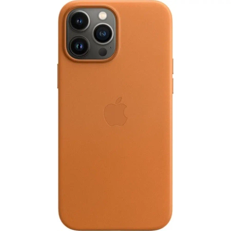 Originální kožené pouzdro APPLE iPhone 13 Pro Max - hnědé (zlatohnědé) - MM1L3ZM/A