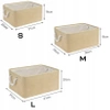 Set of 3x organisers (S, M, L), storage baskets, organising boxes - beige