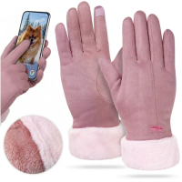 WOMEN’S WINTER TOUCHSCREEN GLOVES WARM INSULATED FOR PHONE PINK ELEGANT