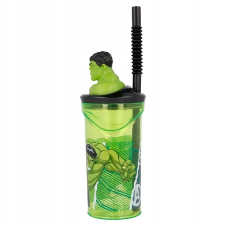 HULK 3D bottle - bidon cup with straw for children AVENGERS