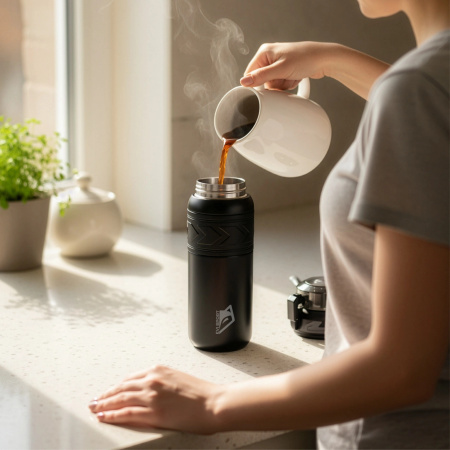 THERMAL MUG FOR COFFEE TEA THERMOS WATER BOTTLE LEAKPROOF ANTI-SLIP 700 ML