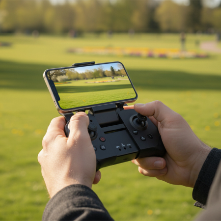 DRON FlyPro10 2 KAMERY BEZKARTÁČOVÉ MOTORY REŽIM VZNÁŠENÍ WIFI 3x20min 2KM HRAČKA