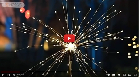 Outdoor garden solar LED fireworks dandelion lamp FIREWORKS 90 LED - set of 10 pieces