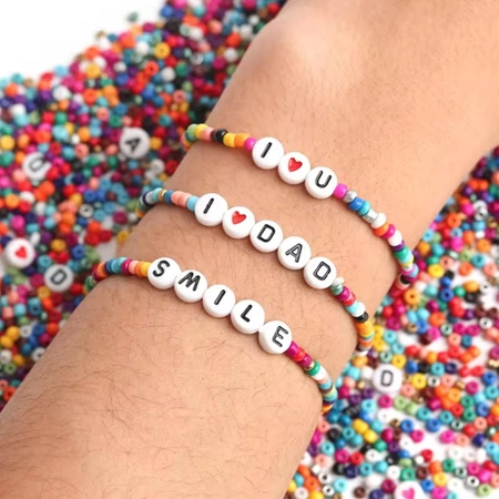 BEADS for bracelets, necklaces, jewelry CREATIVE DIY set with letters
