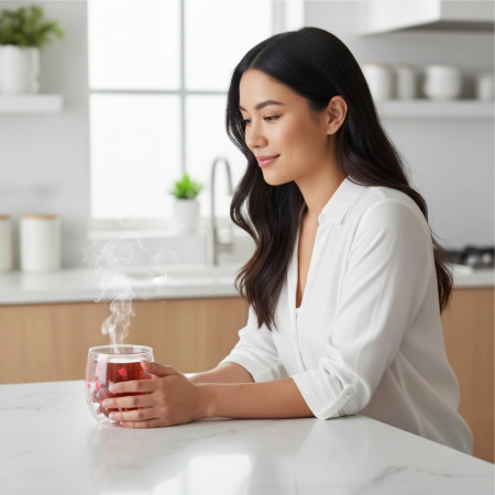 Termo sklenice KOČIČÍ TLAPKA s dvojitou stěnou HRNEK NA KÁVU ČAJ LATTE 250ML