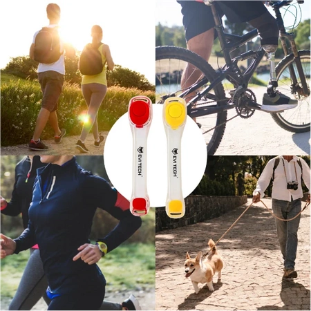 Reflective armband, GLOWING LED, waterproof, for running bike, SET of 2 pc