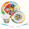 PAW PATROL Sada na snídani do mikrovlnné trouby - talíř, mísa, hrníček a příbory