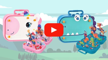 Konstrukční kostky pro kutily DINOSAURUS 3D MONTESSORI S VRTAČKOU 228 ks