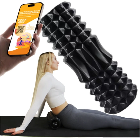 ROLLER MASSAGE ROLLER for REHABILITATION with Spikes FITNESS CROSSFIT + EBOOK