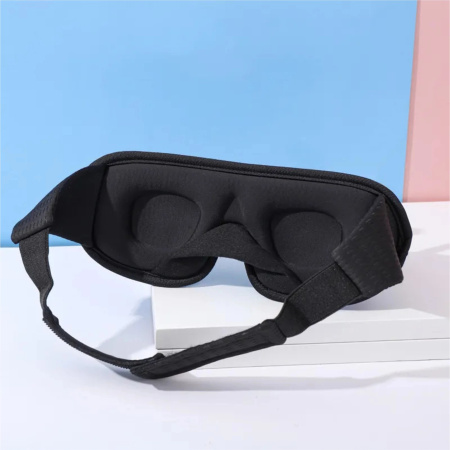 Opaska na oczy do spania 3D ZACIEMNIAJĄCA ODDYCHAJĄCA ergonomiczna maska czarna