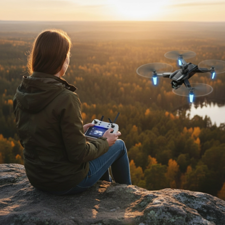 DRON FlyPro14 2 kamery RADAR PRZESZKÓD silniki BEZSZCZOTKOWE 75min ZABAWKA