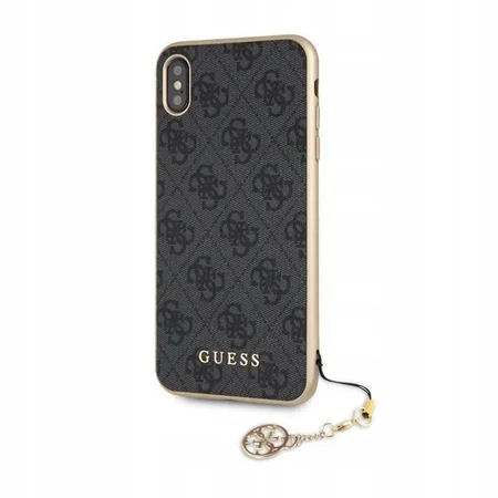 Etui GUESS CHARMS 4G z zawieszką do iPhone XS MAX - szare