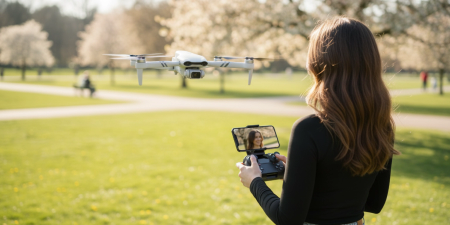 DRON FlyPro10 2 KAMERY BEZKARTÁČOVÉ MOTORY REŽIM VZNÁŠENÍ WIFI 3x20min 2KM HRAČKA