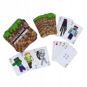 MINECRAFT hrací karty + kovová krabička