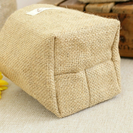 Pojemniki kuchenne BOHO lniane organizery zestaw 3 sztuk