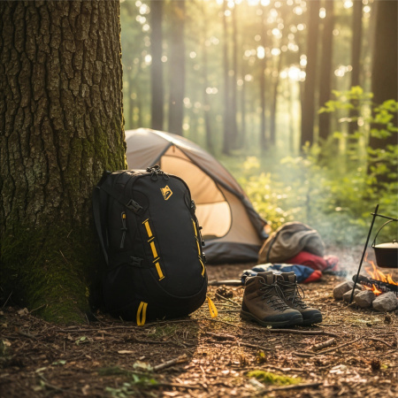 PLECAK TURYSTYCZNY TREKKINGOWY GÓRSKI 40L MĘSKI DAMSKI MOCNY W GÓRY CZARNY