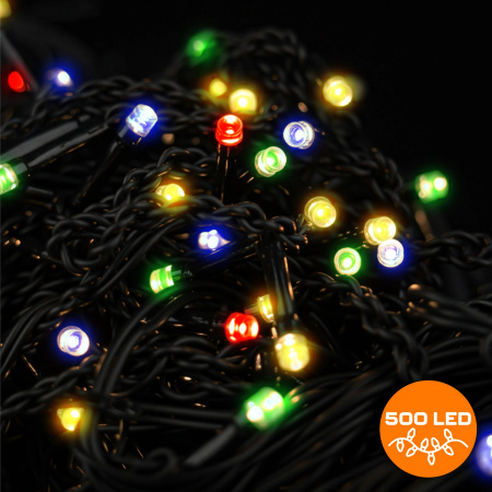 OUTDOOR CHRISTMAS LIGHTS 500 LED CHRISTMAS LIGHTS FOR CHRISTMAS TREE 35m XXL - MULTICOLOR