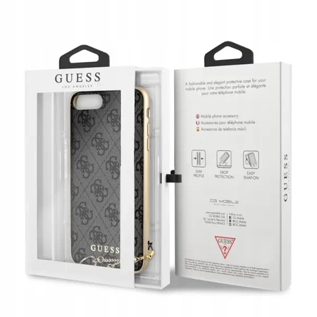 Etui GUESS CHARMS 4G z zawieszką do iPhone X / XS - szary