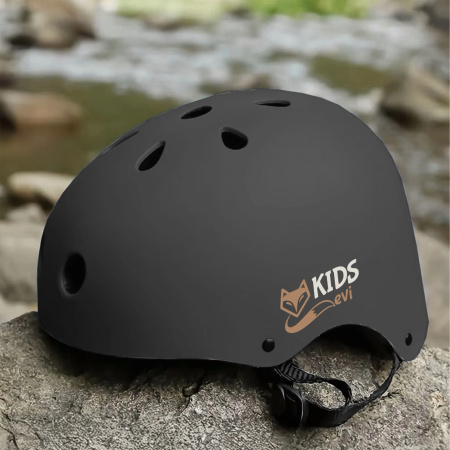 CHILDREN'S BIKE HELMET EVI KIDS for Bicycle, Skateboard, Roller Skates 48-55 cm (1-5 Years) - black