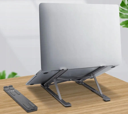 Stolik pod laptopa metalowy składany, podstawka do tabletu z pokrowcem - czarny