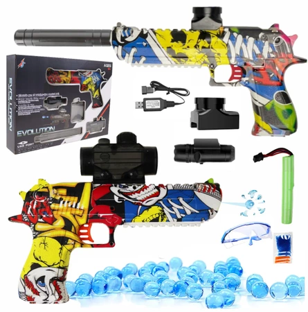 Gel ball gun KARABIN automatic laser set DESERT EAGLE CS