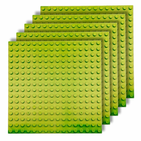 CONSTRUCTION PLATES for LEGO Duplo blocks 16x16 creative SET of 5 pieces light green