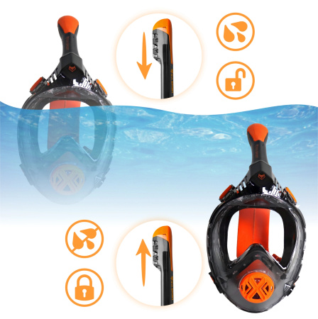 DIVING MASK SWIMMING SNORKELING FULL FACE MASK NO FOG OceanView ELITE S/M