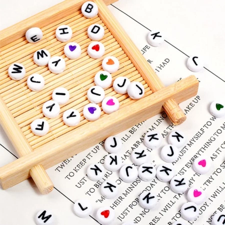 BEADS for bracelets, necklaces, jewelry CREATIVE DIY set with letters